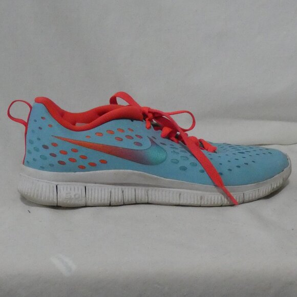 NIKE | 6.5Y | Nike Free 5.0 Turquoise Blue & Neon Orange Sneakers - Gym - Shoe - Picture 2 of 14